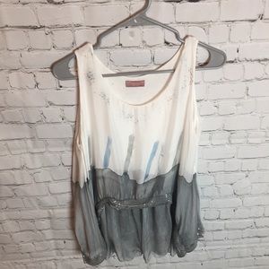 Scandal blouse grey and white
